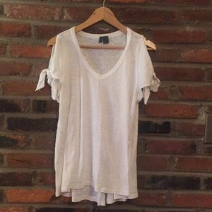 Anthropologie Left of Center Tie Sleeve Tee